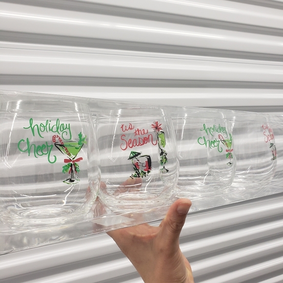 Festive Stemless Wine Glasses (set of 4) - Picture 6 of 6